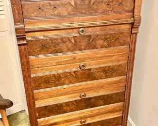 Victorian Eastlake Narrow Chest of Drawers