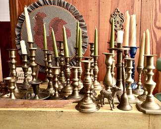 Lots of Brass Candlesticks