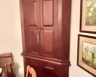 Walnut Corner Cupboard