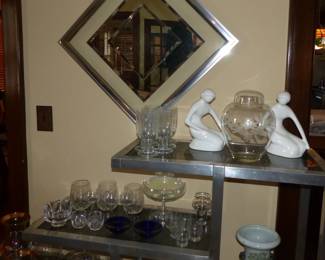 Bric-a-brac, framed modern abstract decorative mirror