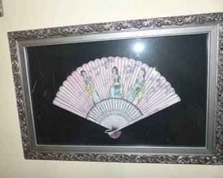 Framed Asian fan
