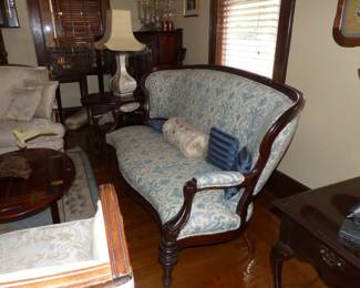 Antique wood frame sofa