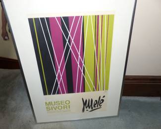 Vintage signed framed Museo Sivori poster