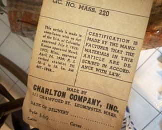 Tag from the vintage modern swivel birdcage hanging chair