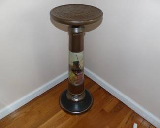 Hand painted antique pedestal signed by E. W. Hurst
