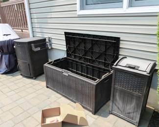 Outdoor storage trunk, garbage pail & storage cooler