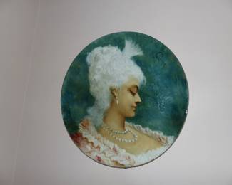 Antique French Plaque with MANUFACTURE de GIEN label on back