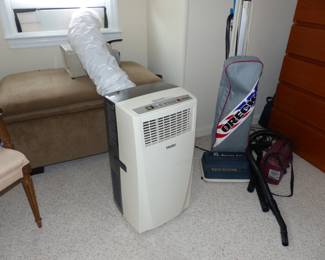 Accent chair, storage ottoman portable air conditioner, vacuums