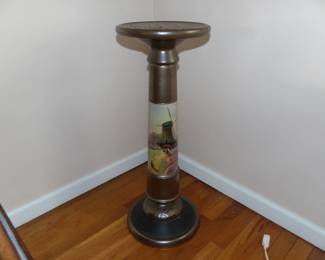 Hand painted antique pedestal signed by E. W. Hurst