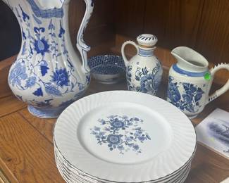 Blue and white includes Delft and Wedgwood