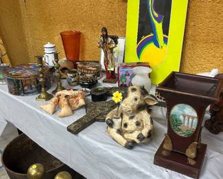 Tables filled with collectibles