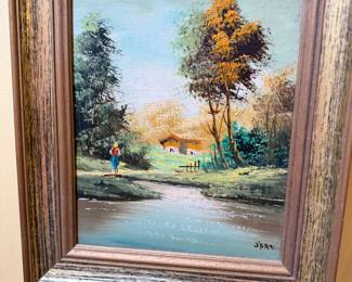 Cute, small vintage oil, painting