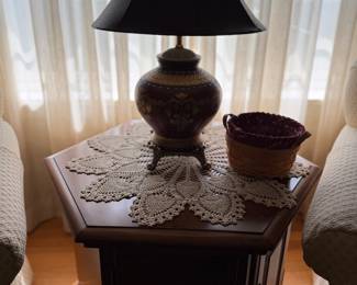 lovely small lamp with painted brass base