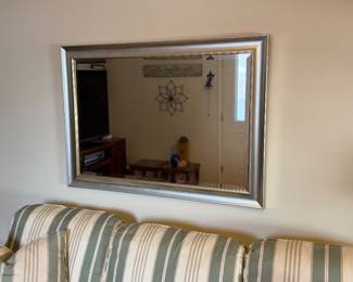 large silver gilded wall mirror