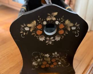 vintage tole painted magazine stand