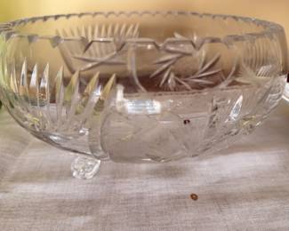 antique nucut glass bowl