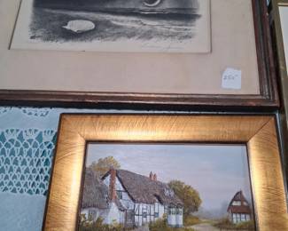 English cottage miniature painting. 
