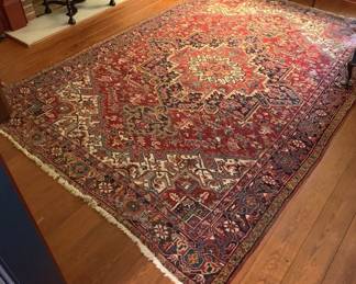 121 - Large Room Size Rug 142"x98" - AS IS (Description): Large room size rug featuring traditional design with central medallion and ornate border patterns. Measures 142 inches by 98 inches. Worn &