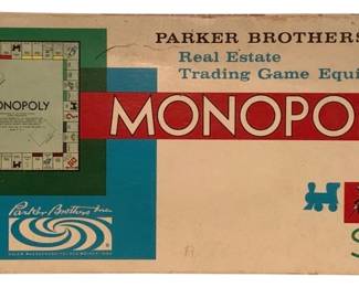 444 - Vtg Parker Brothers Monopoly Board Game (Description): contents not verified