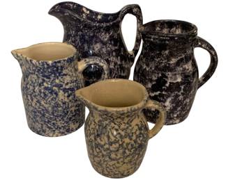 206 - 4 Spongeware Pitchers