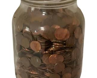 465 - Jar of Pennies 8"