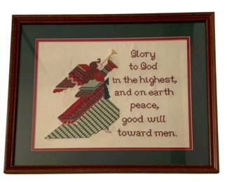 186 - Framed Needlepoint 19.5"x16"