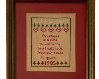 172 - Framed Needlepoint 9.5"x8.5"