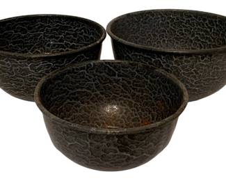 163 - 3 Enamelware Bowls 4.5"x8"