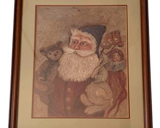 183 - Framed Santa Print 21"x17"