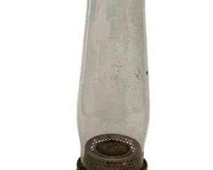 165 - Aladdin Oil Lamp 19" (Description): Aladdin oil lamp with glass chimney. Measures 19 inches in height.