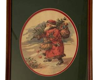 180 - Framed Santa Print 19"x15"