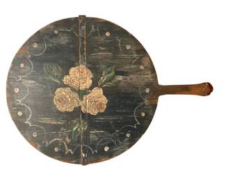 405 - Painted Wood Board w/ Floral Design (Description): Measures 33.5 inches by 24.5 inches.