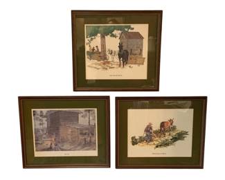 4 - 3 Framed Prints Rural Farm Scenes