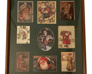182 - Framed Santa Collage Print 24"x19"