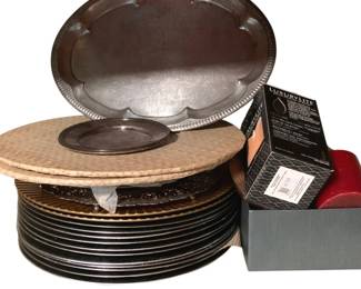 76 - Chargers, Serving Tray & Candle Lot