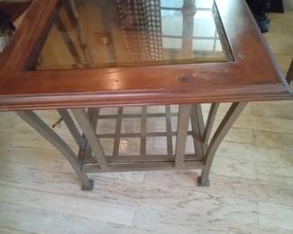 Wood, Metal and Glass End Tables 2 of them
