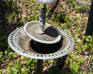 outdoor bird bath metal 