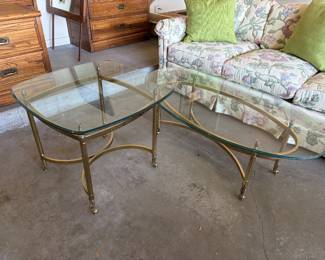 Hollywood Regency coffee table and end table