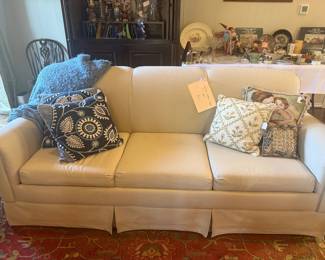 Upholstered Sleeper Sofa with Decorative Pillows