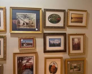 Gallery Wall of Framed Landscape Art