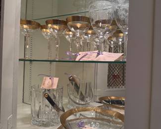 Vintage Etched Glass 22K/24K Gold