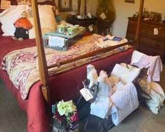 Queen Size Poster Bed and Mattress