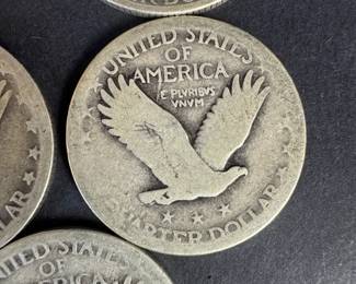 002 Standing Liberty Washington Silver Quarter Collection, 5 Mystery Rolls, 995.32g