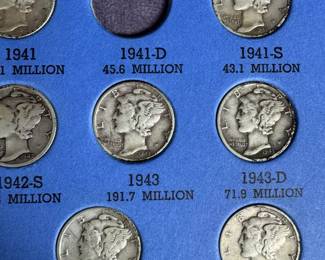 Whitman Mercury Dime Roosevelt Dime Albums Partial Collection w Silver Coins