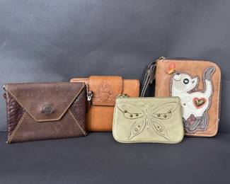 Leather Wallet Collection Including Brn, Rolfs, Chala Butterfly Coin Purse 4 Pieces