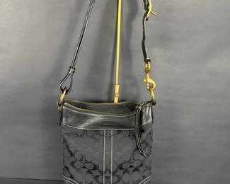 Coach Signature Black Jacquard Crossbody Bag