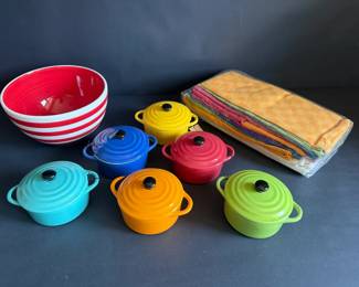 Creative Coop Mini Cocottes, Mixing Bowl Kitchen Towel Set
