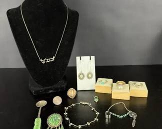 43.78g Sterling Silver Jewelry Collection with Turquoise Accents