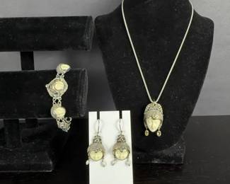 49.26g Sterling Silver 14K Accent Face Jewelry