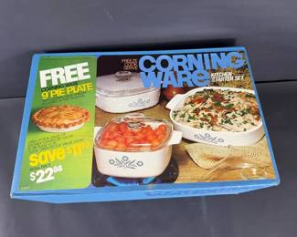 New in Box Corning Ware Cornflower Blue Kitchen Starter Set